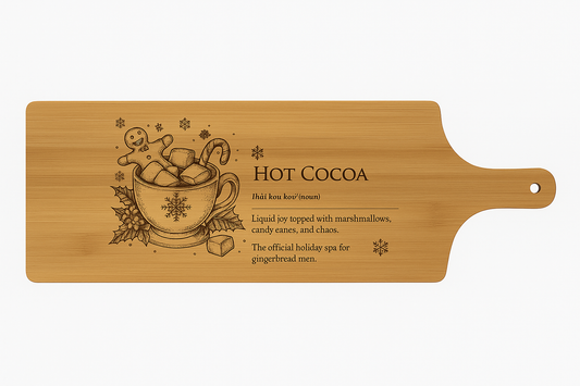 Hot Cocoa – Engraved Bamboo Serving Board
