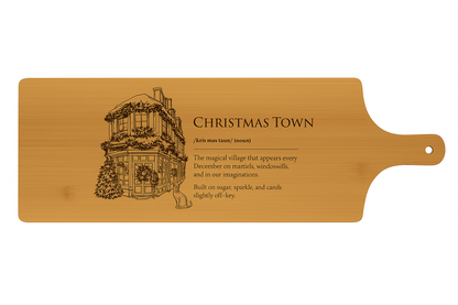 Christmas Town — Engraved Bamboo Serving Board