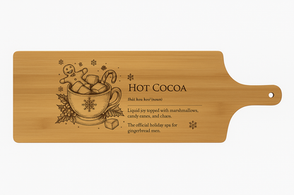 Hot Cocoa – Engraved Bamboo Serving Board