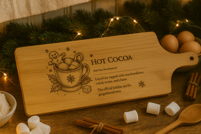 Hot Cocoa – Engraved Bamboo Serving Board