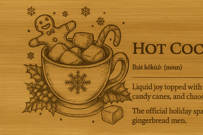 Hot Cocoa – Engraved Bamboo Serving Board
