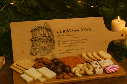 Christmas Town — Engraved Bamboo Serving Board