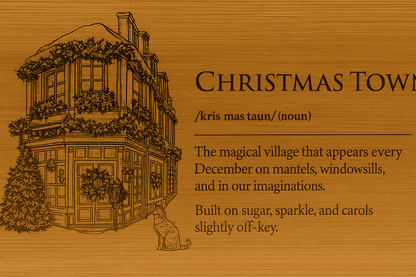 Christmas Town — Engraved Bamboo Serving Board