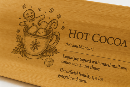 Hot Cocoa – Engraved Bamboo Serving Board