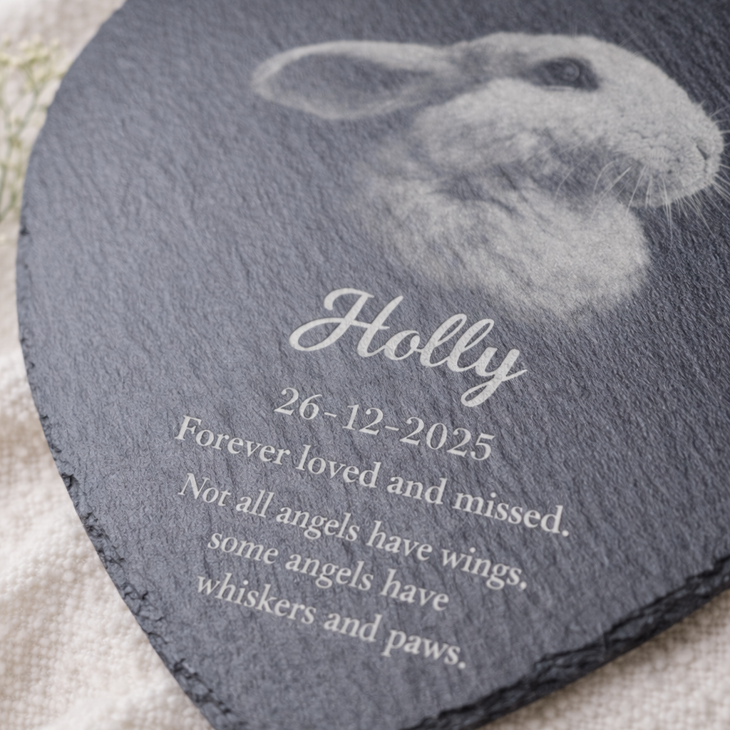 Personalised Pet Memorial Heart Slate Plaque