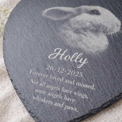 Personalised Pet Memorial Heart Slate Plaque