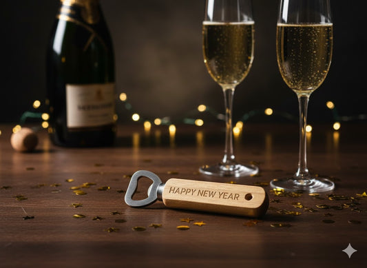 Happy New Year – Engraved Wooden Bottle Opener | Party & Celebration Gift