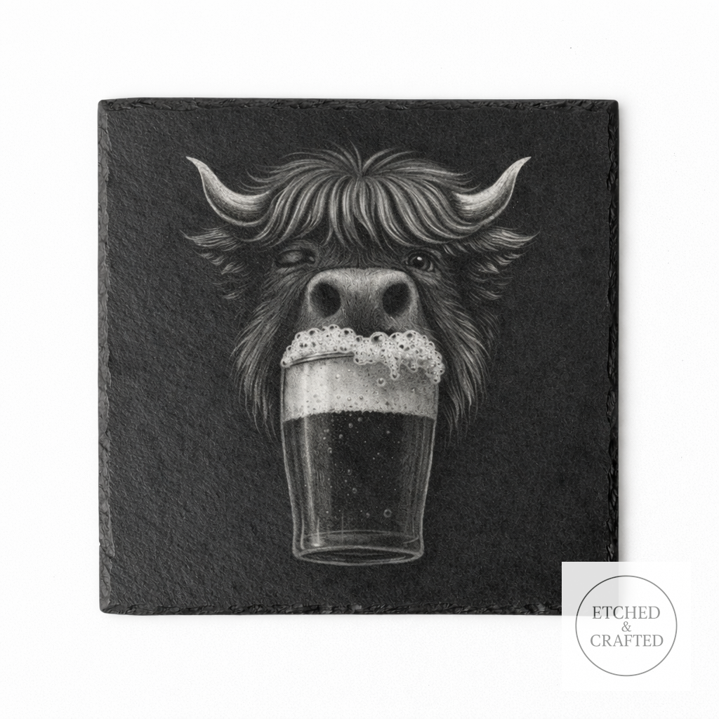 Cheeky Cow 2-Pack Slate Coaster Set – Pick Any Two