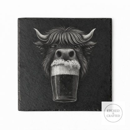 Cheeky Cow 2-Pack Slate Coaster Set – Pick Any Two