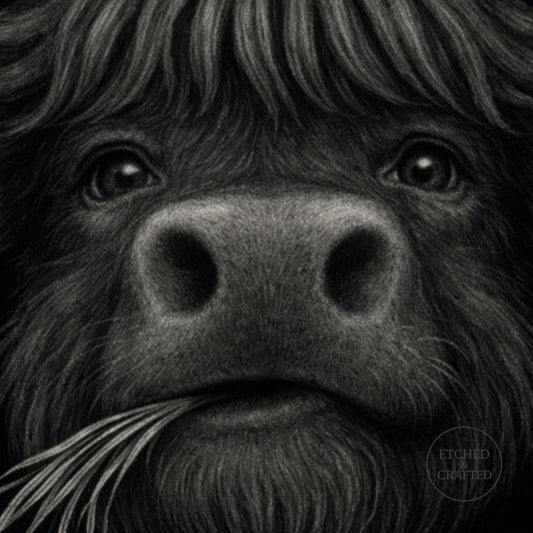 Chewing-Grass Highland Cow Slate Coaster – Cheeky Cow Collection