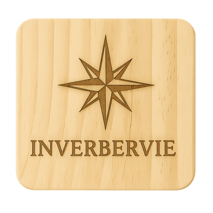 Compass Rose Wooden Coaster – Local Villages & Custom Engraving