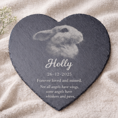 Personalised Pet Memorial Heart Slate Plaque