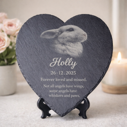 Personalised Pet Memorial Heart Slate Plaque