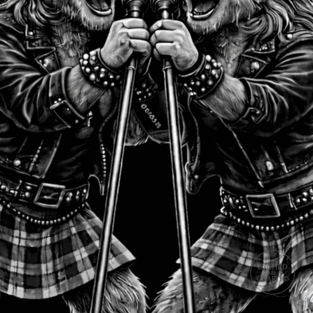 Rock Highland Cow Slate Coaster – Isla & Skye Backing Vocal Duo | Etched & Crafted