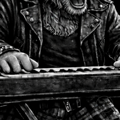 Rock Highland Cow Slate Coaster – Fraser the Keyboard Player