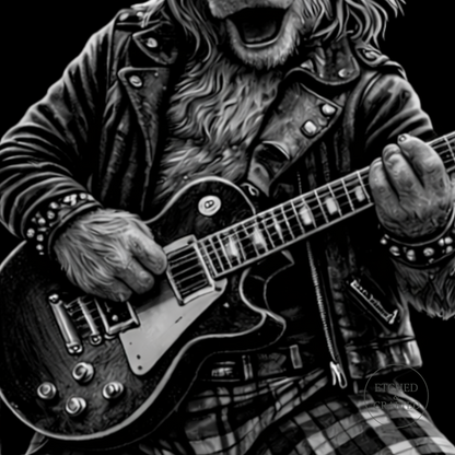Rock Highland Cow Slate Coaster – Angus the Lead Guitarist