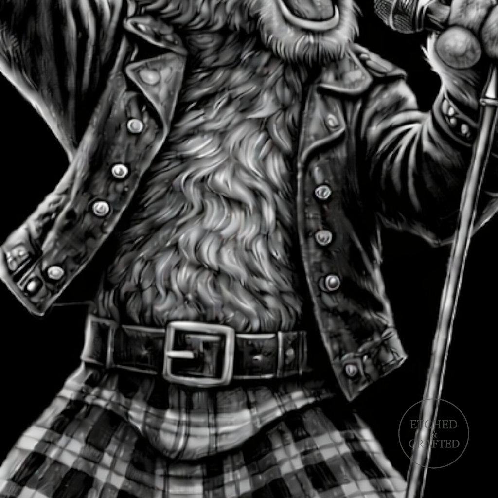 Rock Highland Cow Slate Coaster – Lachlan the Lead Singer