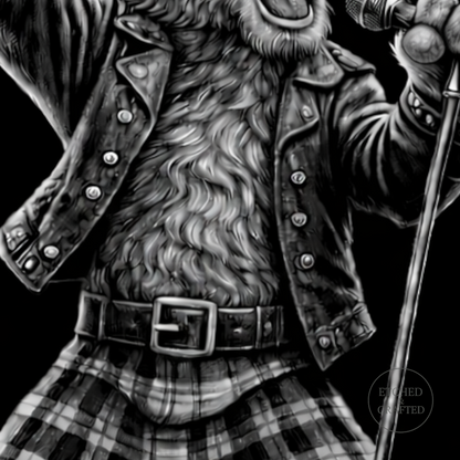 Rock Highland Cow Slate Coaster – Lachlan the Lead Singer