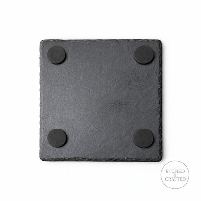 Rock Highland Cow Slate Coaster – Angus the Lead Guitarist